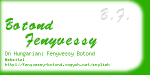 botond fenyvessy business card